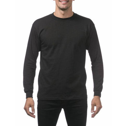 Pro Club Men's Heavyweight Cotton Long Sleeve Crew Neck T-Shirt - Pro Casuals