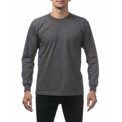 Pro Club Men's Heavyweight Cotton Long Sleeve Crew Neck T-Shirt - Pro Casuals