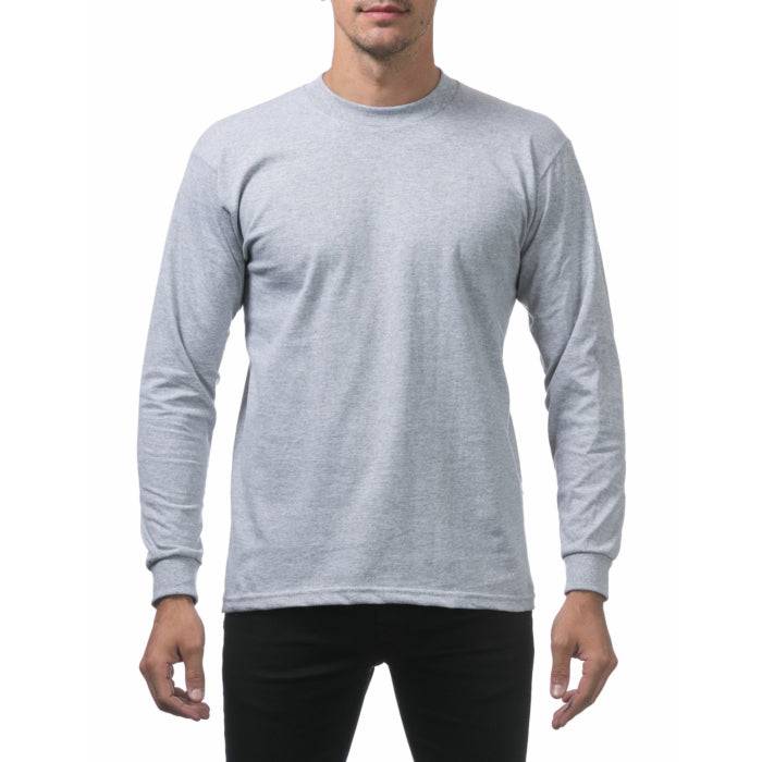 Pro Club Men's Heavyweight Cotton Long Sleeve Crew Neck T-Shirt - Pro Casuals