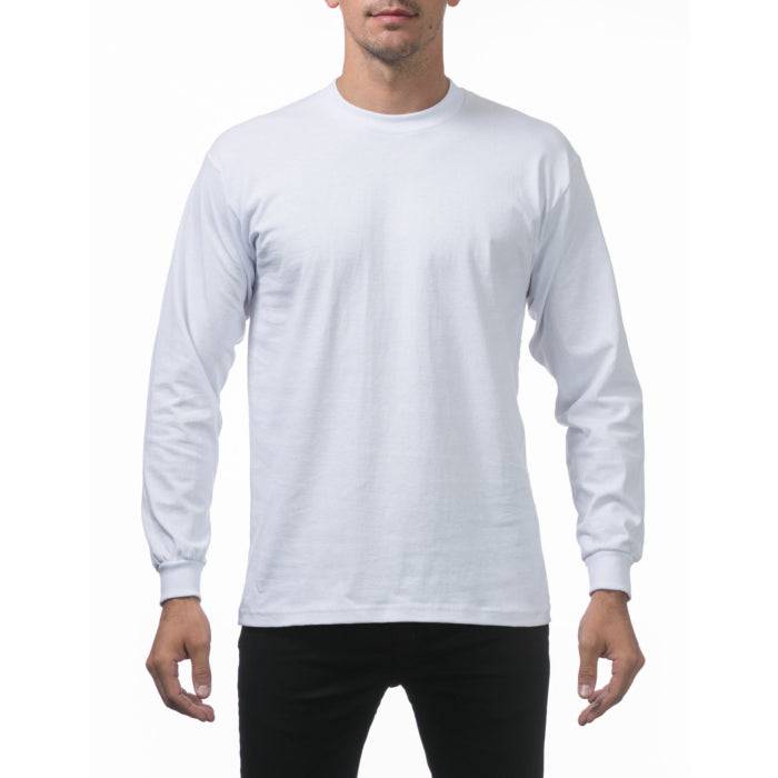 Pro Club Men's Heavyweight Cotton Long Sleeve Crew Neck T-Shirt - Pro Casuals